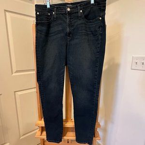 Women's J. Crew 9" High Rise Toothpick Size 33 Dark Wash Jeans
